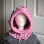 knitted pink balaclava