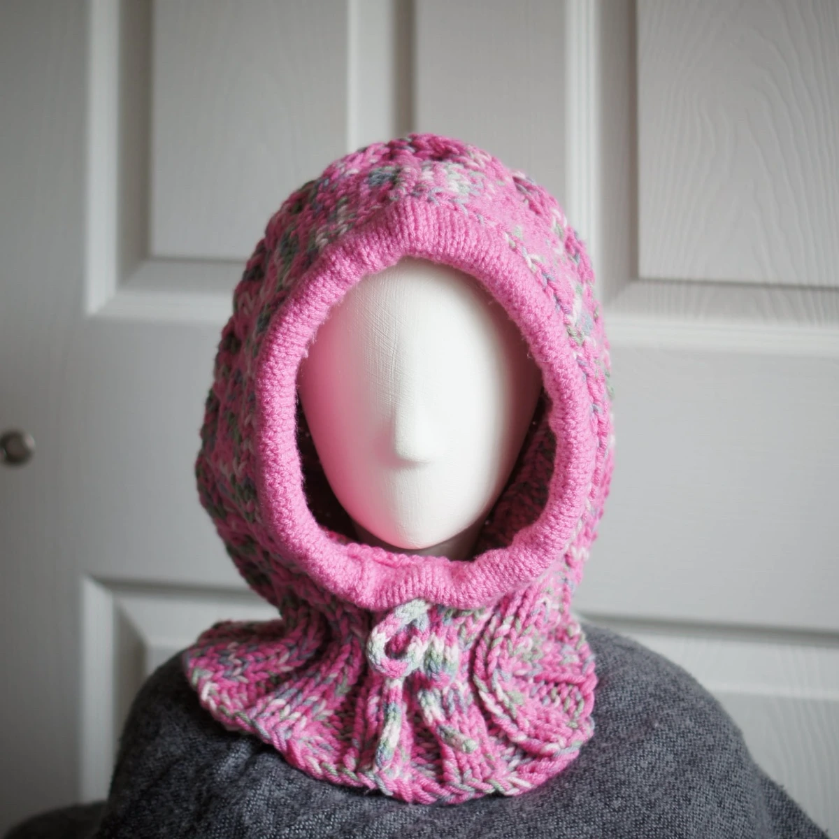 knitted pink balaclava