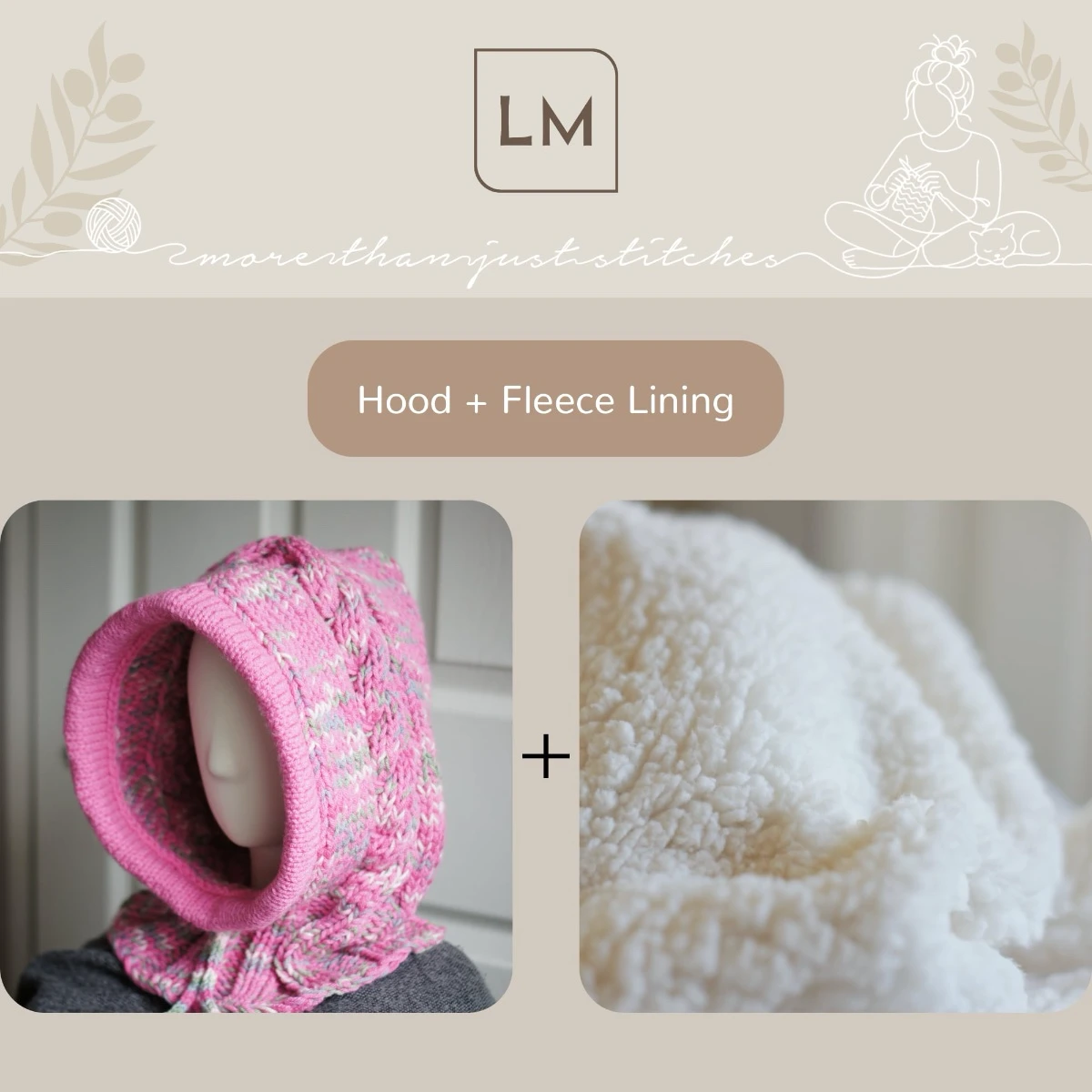 knitted pink balaclava