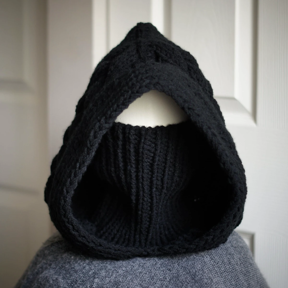 cable knit balaclava