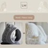 Handmade knitted balaclava in light grey with cable details and wheat stitch edging, with sherpa lining option