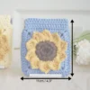 measurement of crochet sunflower squeeze pouch