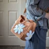crochet daisy bag in terracotta