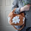 crochet daisy bag in terracotta
