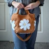 crochet daisy bag in terracotta