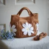 crochet daisy bag in terracotta