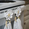 crochet daisy towel holder
