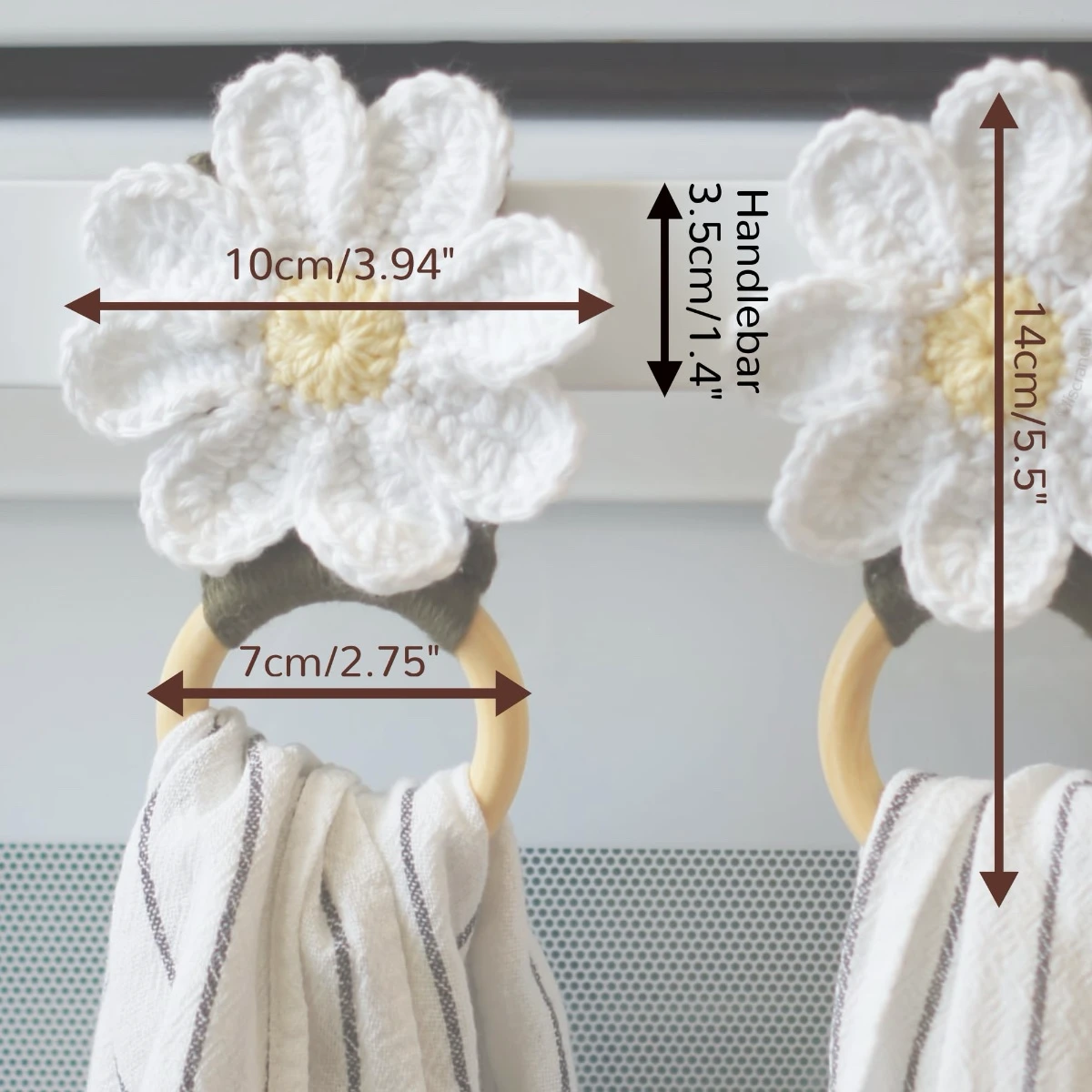 crochet daisy towel holder